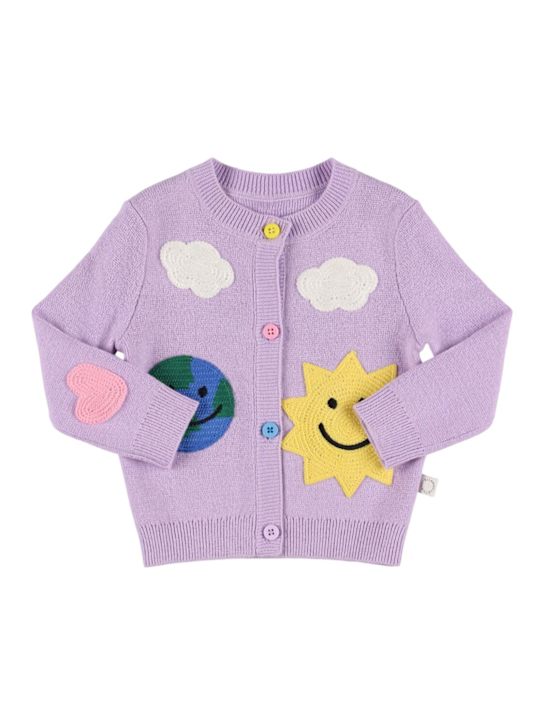 Stella McCartney Kids: Cotton & wool knit cardigan - ライラック - kids-girls_0 | Luisa Via Roma