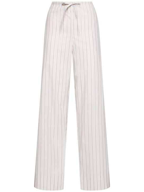The Row: Pantaloni in cotone Hypnosta - Bianco/Grigio - women_0 | Luisa Via Roma