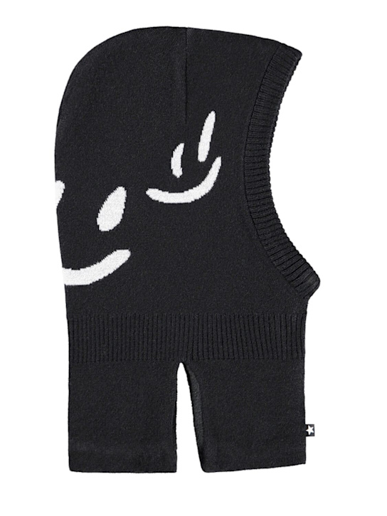 Molo: Wool blend knit balaclava - ブラック - kids-boys_0 | Luisa Via Roma