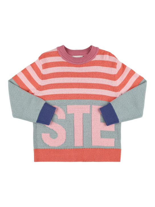Stella McCartney Kids: Cotton & wool knit sweater - kids-girls_0 | Luisa Via Roma