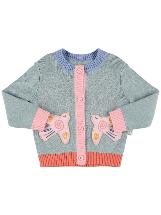 Stella McCartney Kids: Cotton & wool knit cardigan - kids-girls_0 | Luisa Via Roma