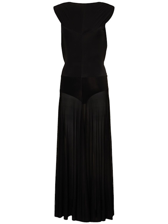 Draped jersey long dress - Thumbnail 1