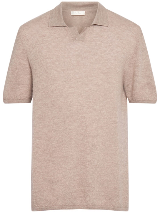 The Row: Isao cashmere knit polo shirt - Beige - men_0 | Luisa Via Roma