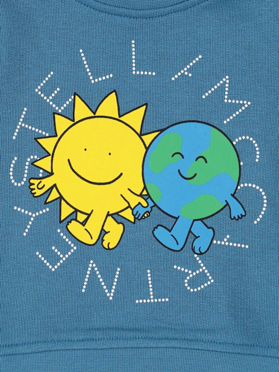 Stella McCartney Kids: Printed cotton sweatshirt - ブルー - kids-boys_1 | Luisa Via Roma