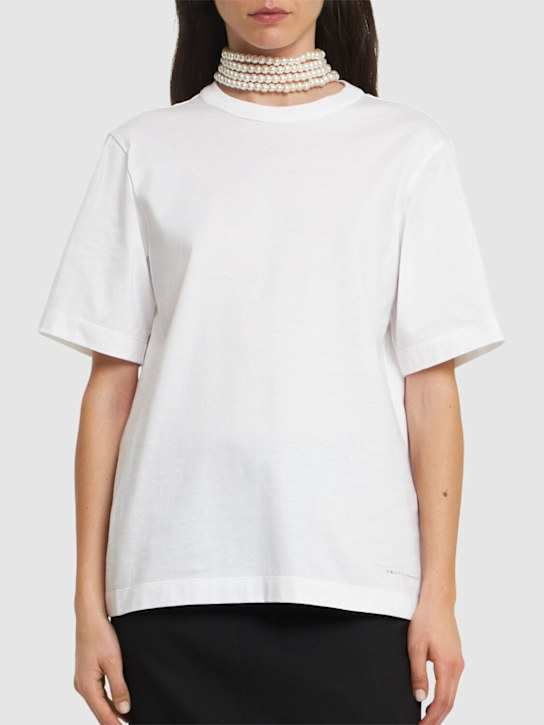 Carven: Jersey t-shirt  w/ back braid - women_2 | Luisa Via Roma