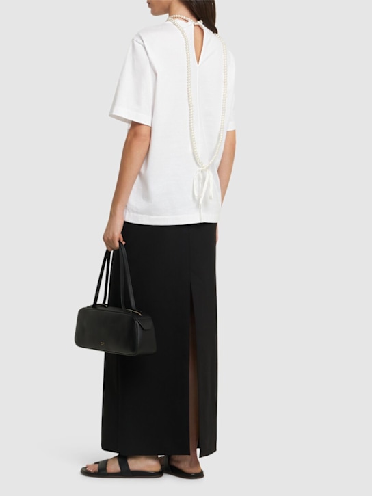 Carven: Jersey t-shirt  w/ back braid - women_1 | Luisa Via Roma