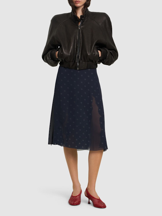 Acne Studios: Iranee polka dot sheer midi skirt - women_1 | Luisa Via Roma