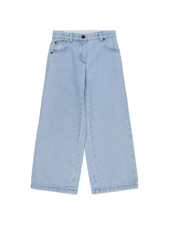Stella McCartney Kids: Cotton jeans w/patches - ブルー - kids-girls_0 | Luisa Via Roma