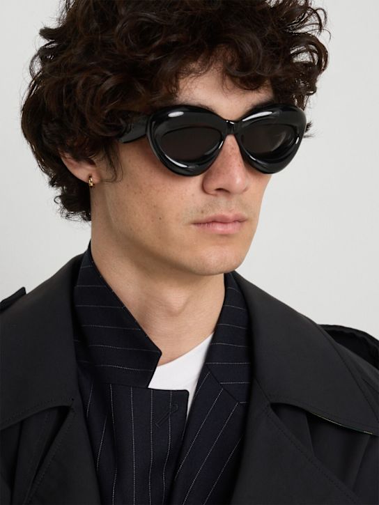 Loewe: Inflated cat-eye sunglasses - Black/Smoke - men_2 | Luisa Via Roma