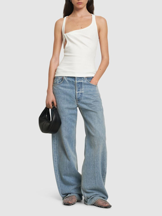 Courrèges: 90s Twist ribbed cotton tank top - women_1 | Luisa Via Roma