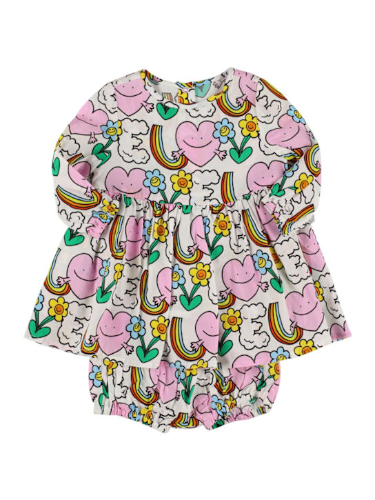 Stella McCartney Kids: Printed viscose dress & diaper cover - マルチカラー - kids-girls_0 | Luisa Via Roma