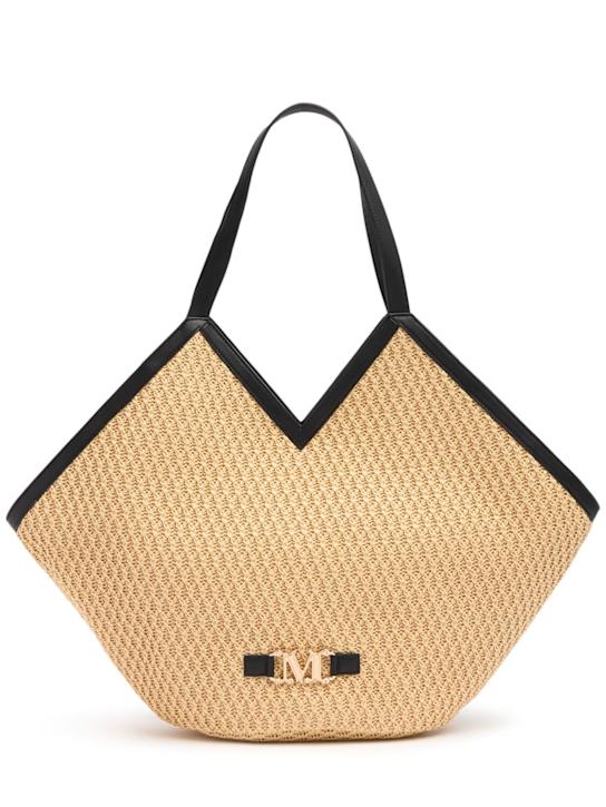 Max Mara: Luigi raffia effect bag - women_0 | Luisa Via Roma