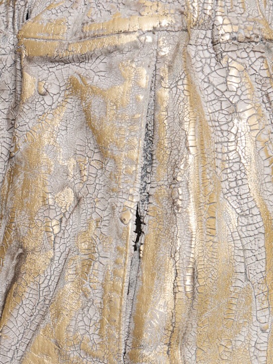 Rick Owens: Boxers gold denim shorts - Gold/Silver - men_4 | Luisa Via Roma