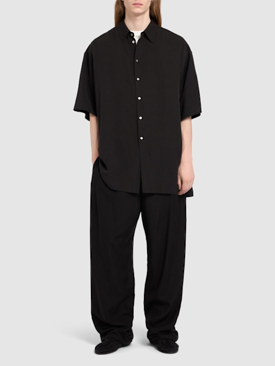 The Row: Rodolfo cotton & silk shirt - Black - men_1 | Luisa Via Roma