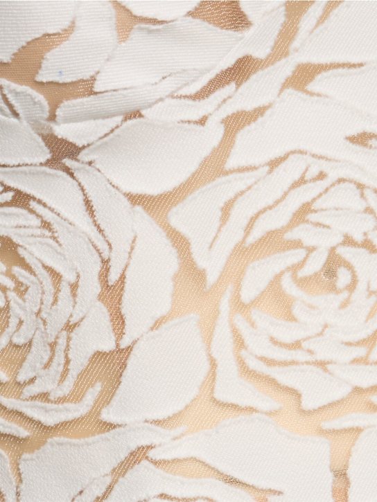 Ermanno Scervino: Flower embroidered cotton blend top - White - women_4 | Luisa Via Roma