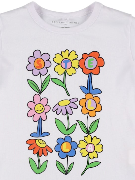 Stella McCartney Kids: Printed cotton jersey t-shirt - ホワイト - kids-girls_1 | Luisa Via Roma