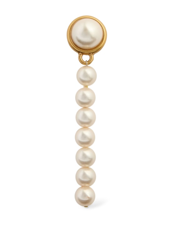 Moschino: Faux pearl pendant mono earring - women_0 | Luisa Via Roma