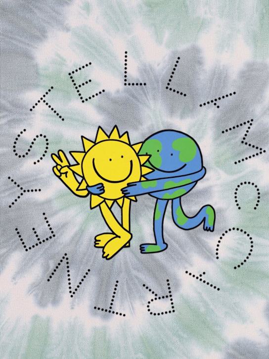 Stella McCartney Kids: Printed cotton sweatshirt - グリーン/ホワイト - kids-boys_1 | Luisa Via Roma