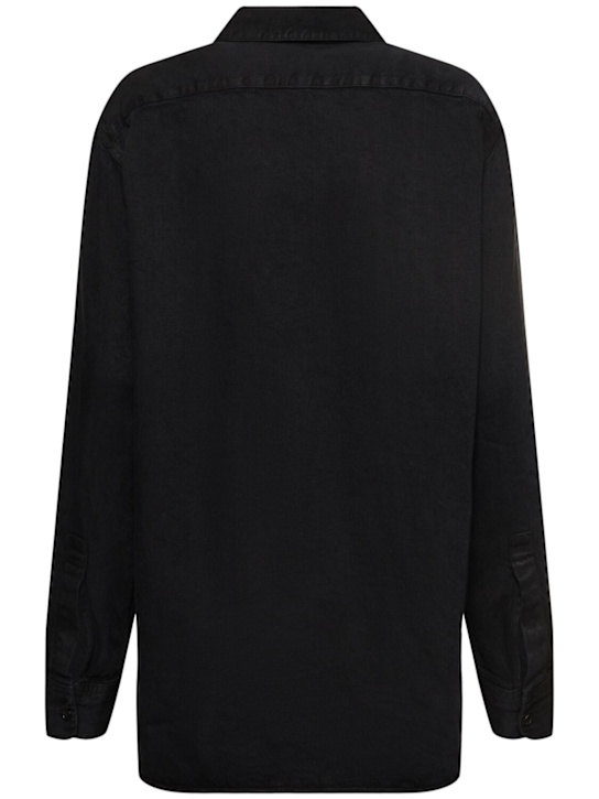 The Row: Camicia lunga in lino Nesson - Nero - women_3 | Luisa Via Roma
