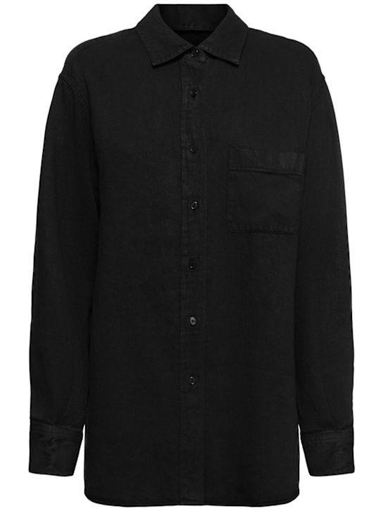 The Row: Langes Leinenhemd „Nesson“ - Schwarz - women_0 | Luisa Via Roma