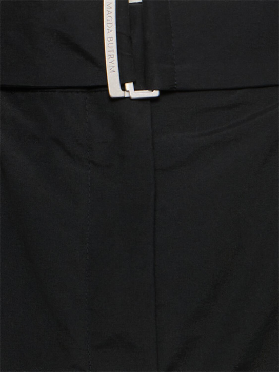 Magda Butrym: Cotton blend belted shorts - Black - women_4 | Luisa Via Roma
