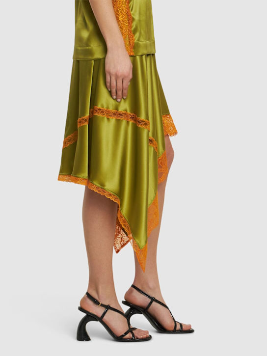 Dries Van Noten: 95mm Metallic leather sandals - Black - women_1 | Luisa Via Roma