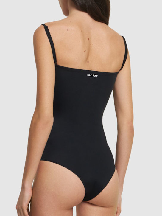 Courrèges: AC tech crepe swimsuit - Black - women_2 | Luisa Via Roma