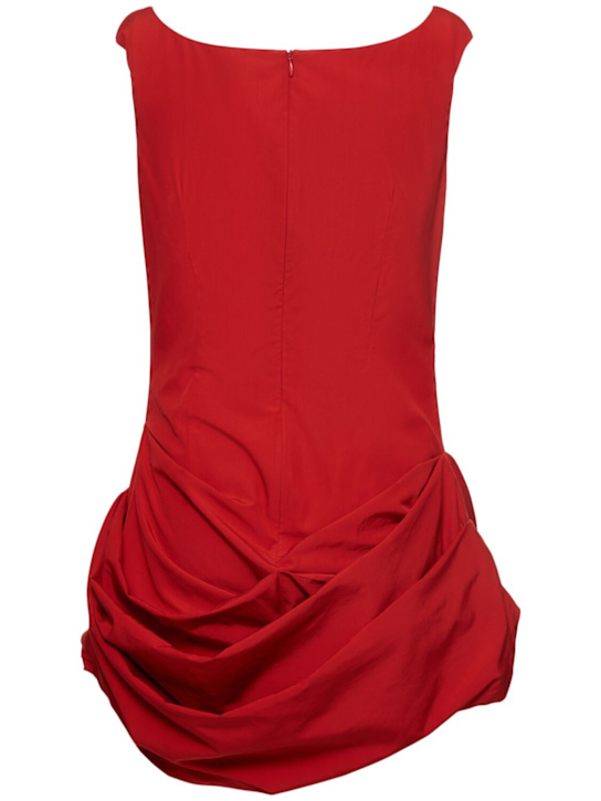 Magda Butrym: Draped viscose blend mini dress - Red - women_3 | Luisa Via Roma