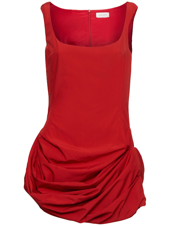 Magda Butrym: Draped viscose blend mini dress - Red - women_0 | Luisa Via Roma