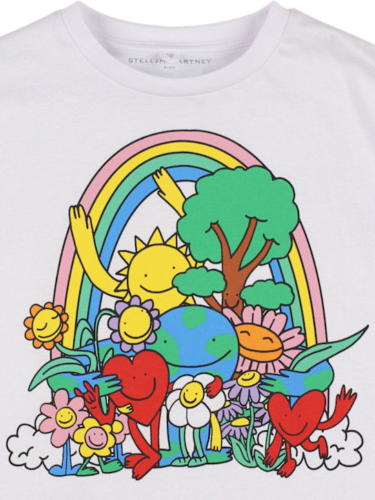 Stella McCartney Kids: Printed cotton jersey t-shirt - ホワイト - kids-girls_1 | Luisa Via Roma