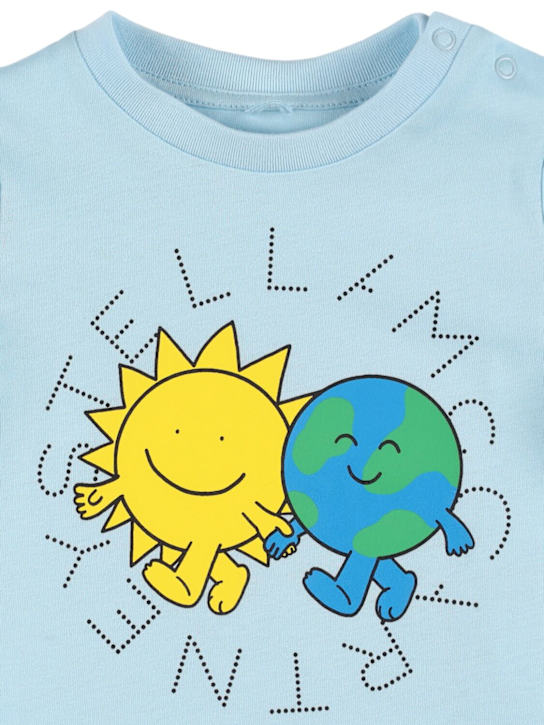 Stella McCartney Kids: Printed cotton jersey t-shirt - ライトブルー - kids-boys_1 | Luisa Via Roma