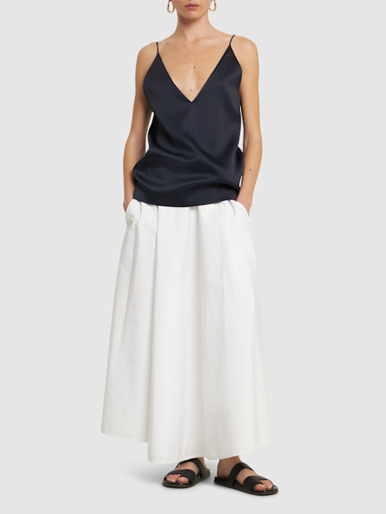 Carven: Satin camisole top - Navy - women_1 | Luisa Via Roma