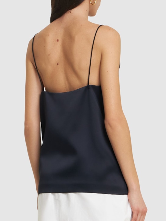 Carven: Satin camisole top - Navy - women_2 | Luisa Via Roma