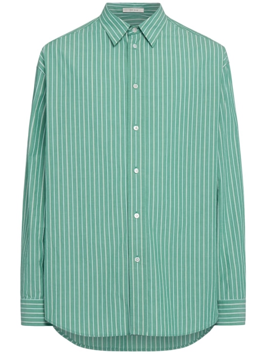 The Row: Gestreiftes Baumwollhemd „Miller“ - Grün Weiß - men_0 | Luisa Via Roma