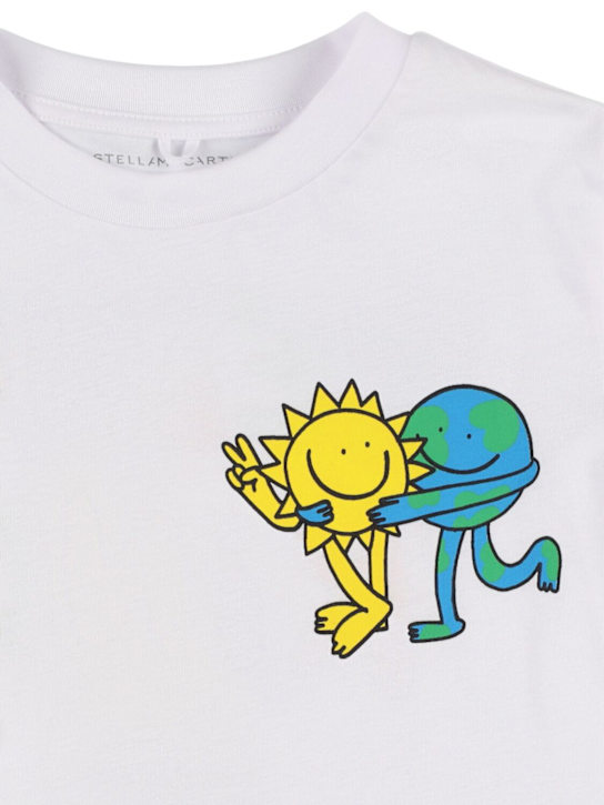 Stella McCartney Kids: Printed cotton jersey t-shirt - ホワイト - kids-girls_1 | Luisa Via Roma