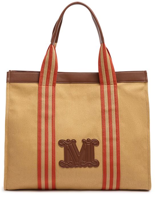 Max Mara: Palau canvas beach bag - women_0 | Luisa Via Roma