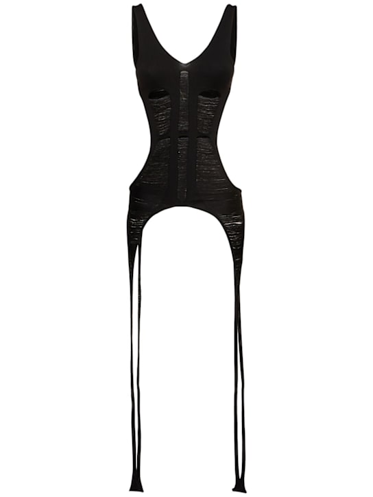 Rick Owens: Tanja wool knit long tank top - Black - women_0 | Luisa Via Roma