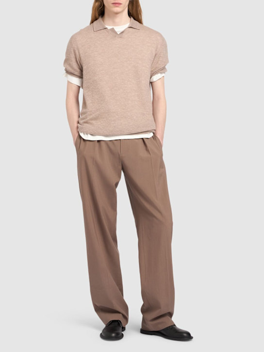 The Row: Isao cashmere knit polo shirt - Beige - men_1 | Luisa Via Roma
