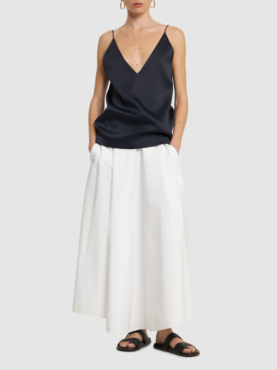 Carven: Poplin midi skirt - White - women_1 | Luisa Via Roma