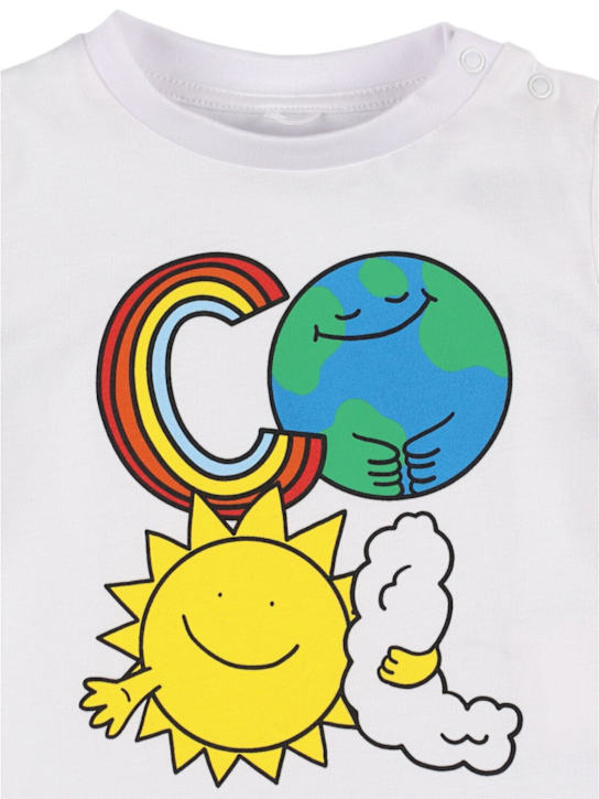 Stella McCartney Kids: Printed cotton jersey t-shirt - ホワイト - kids-boys_1 | Luisa Via Roma