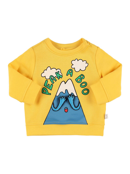 Stella McCartney Kids: Printed cotton sweatshirt - イエロー - kids-boys_0 | Luisa Via Roma