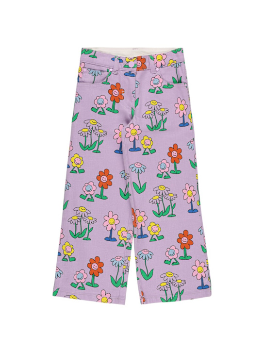 Stella McCartney Kids: Printed cotton gabardine pants - ライラック - kids-girls_0 | Luisa Via Roma
