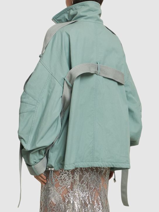 The Attico: Gabardine bomber jacket - Sage Green - women_2 | Luisa Via Roma