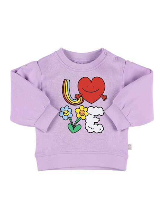 Stella McCartney Kids: Printed cotton sweatshirt - ライラック - kids-girls_0 | Luisa Via Roma