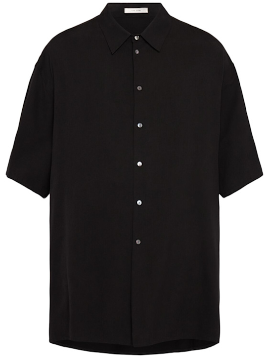 The Row: Rodolfo cotton & silk shirt - Black - men_0 | Luisa Via Roma
