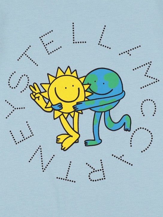 Stella McCartney Kids: Printed cotton jersey t-shirt - ライトブルー - kids-boys_1 | Luisa Via Roma