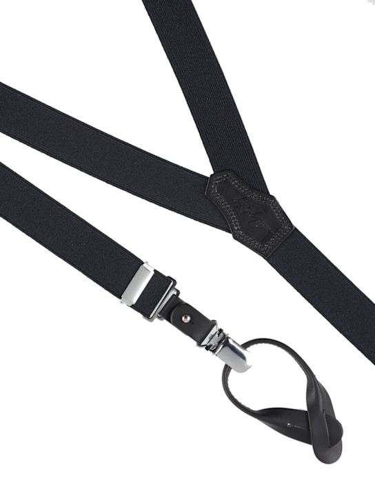 Yohji Yamamoto: 25mm Standard suspenders - Black - men_1 | Luisa Via Roma