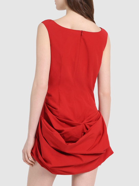 Magda Butrym: Draped viscose blend mini dress - Red - women_2 | Luisa Via Roma
