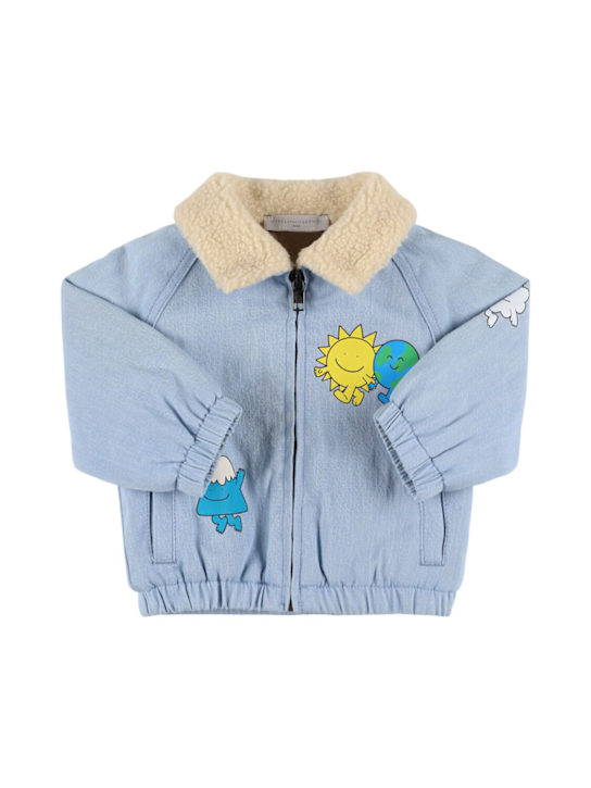 Stella McCartney Kids: Cotton denim jacket - ライトブルー - kids-boys_0 | Luisa Via Roma