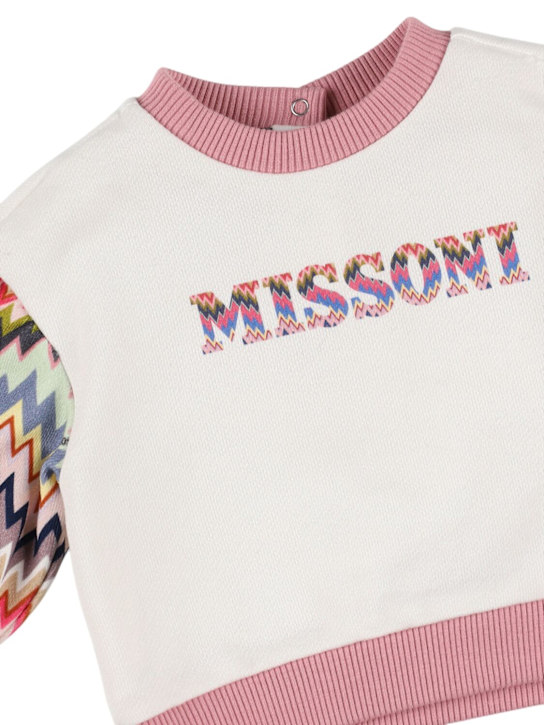 Missoni: Printed cotton sweatshirt - ホワイト/マルチ - kids-girls_1 | Luisa Via Roma